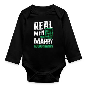 Accountant Bookkeeper Marriage - Baby Bio-Langarm-Body - Schwarz - Vorne