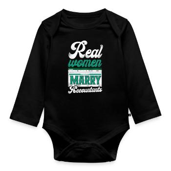 Accountant Bookkeeper Marriage - Baby Bio-Langarm-Body - Schwarz - Vorne