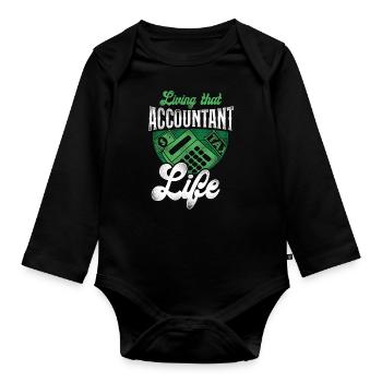 Comptable Teneur de livres Comptabilité - Body Bébé bio manches longues - noir - Devant