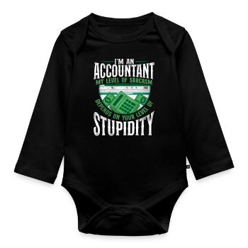 Accountant Bookkeeper Accounting - Baby Bio-Langarm-Body - Schwarz - Vorne