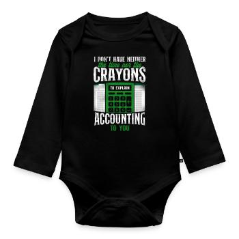 Accountant Bookkeeper Accounting - Organic Longsleeve Baby Bodysuit - black - Front
