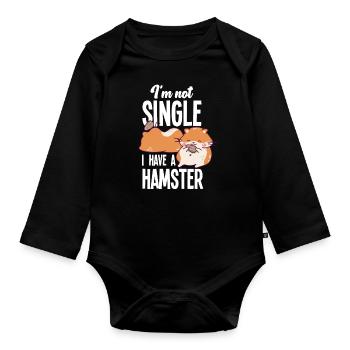 Drôle de cadeau de hamster - Body Bébé bio manches longues - noir - Devant