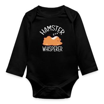 Funny Hamster Gift - Organic Longsleeve Baby Bodysuit - black - Front