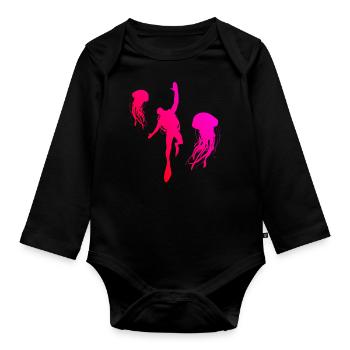 Plongée Plongée Plongée Libre Hommes Plongeurs - Body Bébé bio manches longues - noir - Devant