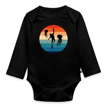 Scuba Diver Plongée sous-marine Diver Diver - Body Bébé bio manches longues - noir - Devant