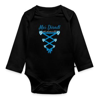 Mei Dirndl Gob's Net Mer In XL Dirndl Ersatz - Baby Bio-Langarm-Body - Schwarz - Vorne