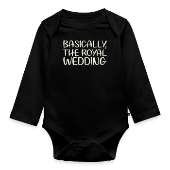 Basically the design for the royal - Organic Longsleeve Baby Bodysuit - black - Front