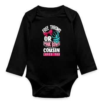 Le sexe rose ou bleu révèle baby party cousin - Body Bébé bio manches longues - noir - Devant