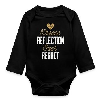 Mindset Reflection Regret Minimalist Geometric Ins - Organic Longsleeve Baby Bodysuit - black - Front