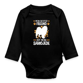 Mein Samojede ist mein bester Freund Samojede - Baby Bio-Langarm-Body - Schwarz - Vorne