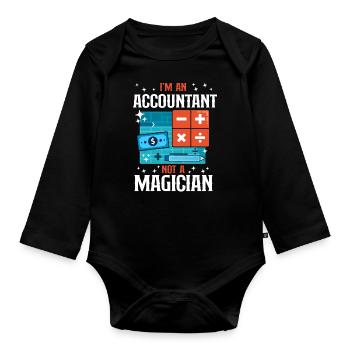 Accountant Bookkeeper Accounting - Organic Longsleeve Baby Bodysuit - black - Front