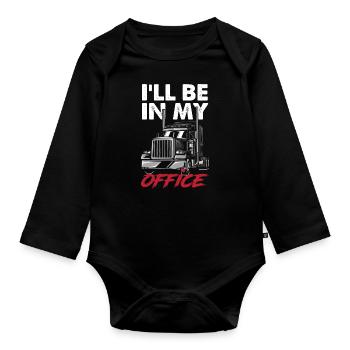 Truck Driver Trucker Truck Driver Driver - Organic Longsleeve Baby Bodysuit - black - Front