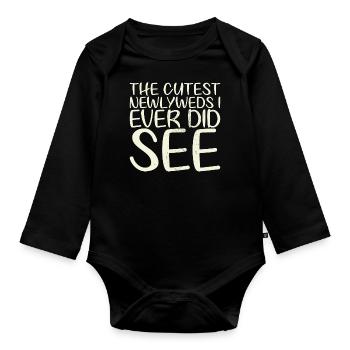 The sweetest bridal couple I've ever done for the bride - Organic Longsleeve Baby Bodysuit - black - Front