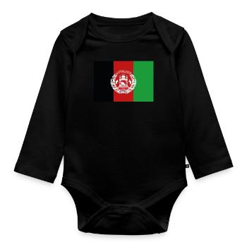 Afghanistan Flag Afghanistan Country Pride Vintage - Body Bébé bio manches longues - noir - Devant