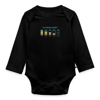 Empty Introvert Design für introvertierte Menschen - Baby Bio-Langarm-Body - Schwarz - Vorne