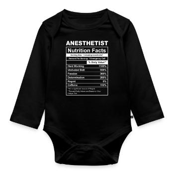 manger anesthésiste répéter laboratoire du sommeil - Body Bébé bio manches longues - noir - Devant