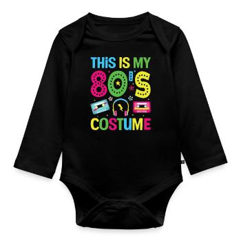 I love the 80s - Organic Longsleeve Baby Bodysuit - black - Front