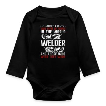 Welder Welding Vintage There Are - Baby Bio-Langarm-Body - Schwarz - Vorne
