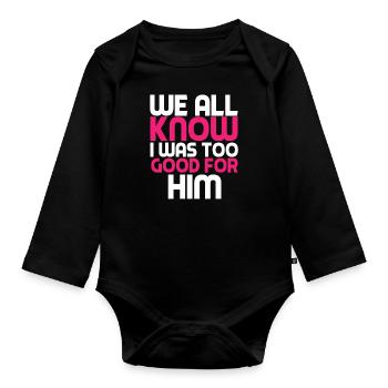 Divorce End of marriage - Organic Longsleeve Baby Bodysuit - black - Front