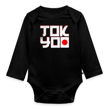 Tokio Japan - Baby Bio-Langarm-Body - Schwarz - Vorne