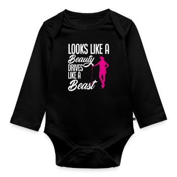 Lustiges Golfen Golf Golfer Geschenk - Baby Bio-Langarm-Body - Schwarz - Vorne