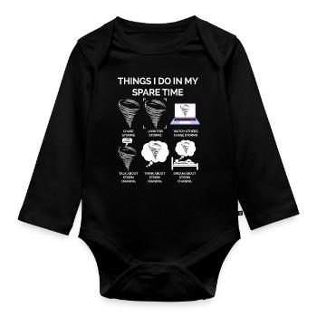 Tornado - Baby Bio-Langarm-Body - Schwarz - Vorne