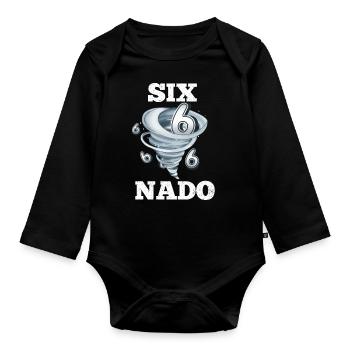Tornade du 6e anniversaire - Body Bébé bio manches longues - noir - Devant