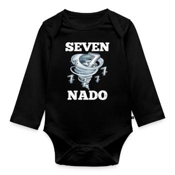 Tornade du 7e anniversaire - Body Bébé bio manches longues - noir - Devant