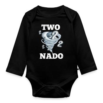 Tornade du 2e anniversaire - Body Bébé bio manches longues - noir - Devant