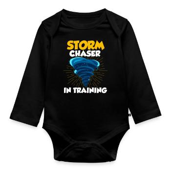 Tornado - Baby Bio-Langarm-Body - Schwarz - Vorne