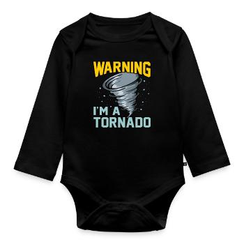 Tornado - Baby Bio-Langarm-Body - Schwarz - Vorne