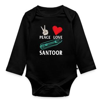 Peace Love Santoor Music Instrument - Baby Bio-Langarm-Body - Schwarz - Vorne