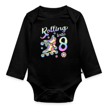 Rouler en 8 patins à roulettes Patins 8e année - Body Bébé bio manches longues - noir - Devant