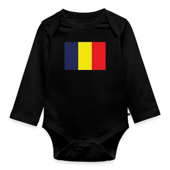 Official Chad Flag Chadian Country Pride - Organic Longsleeve Baby Bodysuit - black - Front