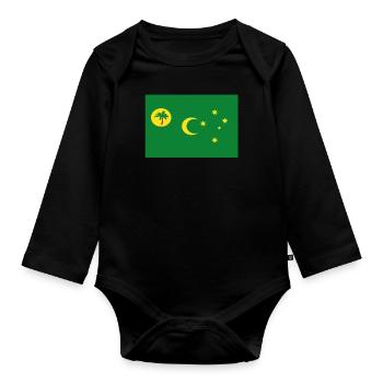 Drapeau officiel Cocos Keeling Islands Country Pride - Body Bébé bio manches longues - noir - Devant