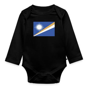 Official Marshall Islands Flag Islanders Country - Organic Longsleeve Baby Bodysuit - black - Front