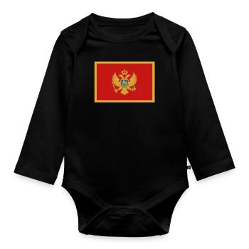 Drapeau officiel du Monténégro Monténégro Monténégro Country Pride - Body Bébé bio manches longues - noir - Devant