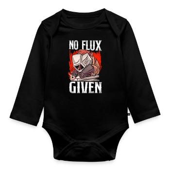 Welder Welding Pun Vintage No Flux - Organic Longsleeve Baby Bodysuit - black - Front