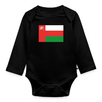 Official Oman Flag Omani Country Pride - Organic Longsleeve Baby Bodysuit - black - Front