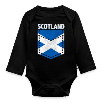 Drapeau écossais - Body Bébé bio manches longues - noir - Devant