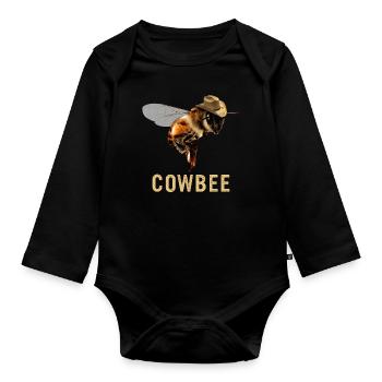 Honigbiene Imker Bienen Biene - Baby Bio-Langarm-Body - Schwarz - Vorne