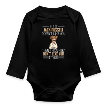 Jack Russell Terrier Dog Owner - Organic Longsleeve Baby Bodysuit - black - Front