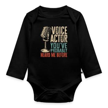 Funny Actor Actress Gift - Organic Longsleeve Baby Bodysuit - black - Front