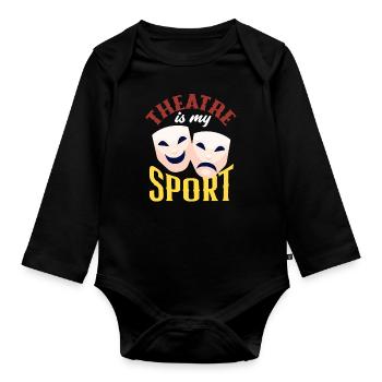 Drôle d’acteur Actrice Cadeau - Body Bébé bio manches longues - noir - Devant