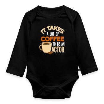 Drôle d’acteur Actrice Cadeau - Body Bébé bio manches longues - noir - Devant