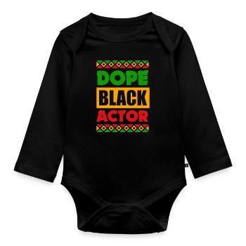 Drôle d’acteur Actrice Cadeau - Body Bébé bio manches longues - noir - Devant