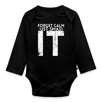 Forget about rest, just smash it - Organic Longsleeve Baby Bodysuit - black - Front