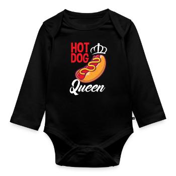 Hot Dog Hot Dogs Lover Cadeau - Body Bébé bio manches longues - noir - Devant