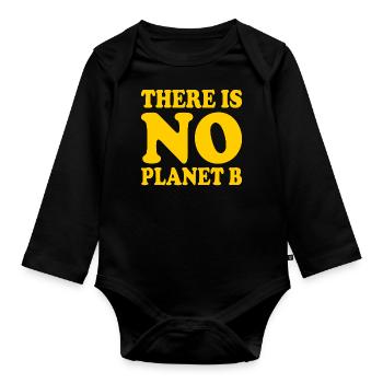 There is no planet b - Body Bébé bio manches longues - noir - Devant