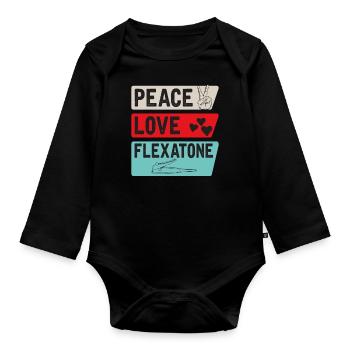 Peace Love Flexatone Music Instrument - Baby Bio-Langarm-Body - Schwarz - Vorne